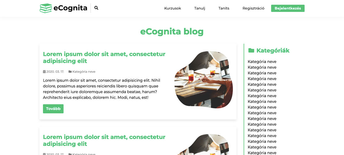 eCognita webdesign, frontend, sitebuild